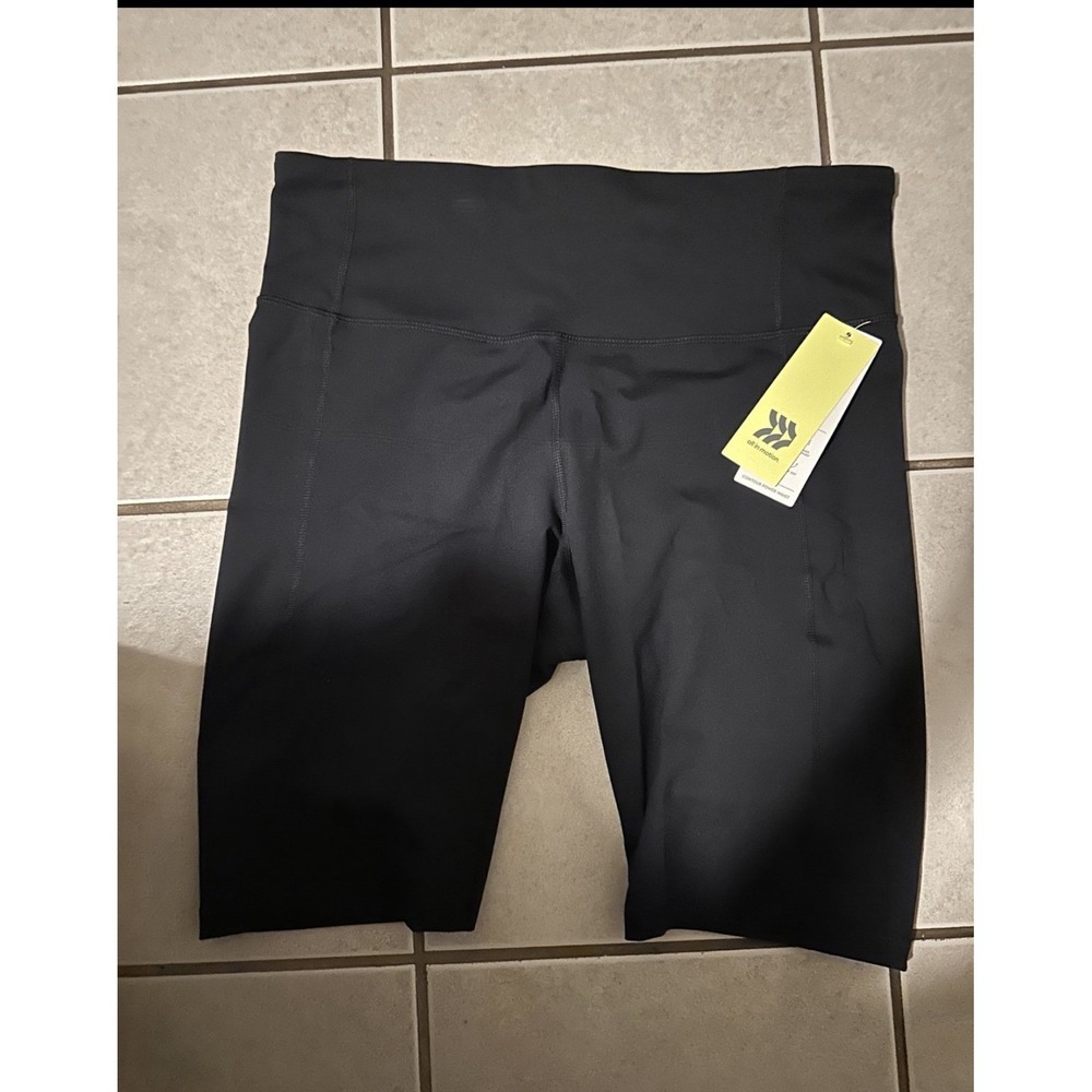 Women's Contour Power Waist High-Rise Shorts 10.5- All in Motion‎ Black Sz XXL